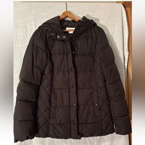 St. John’s Bay Puffer Jacket/Winter Coat With Hood Black Women’s Sz M NWOT